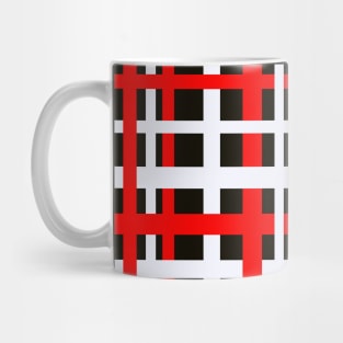 Interlocking Stripes Black White Red Mug